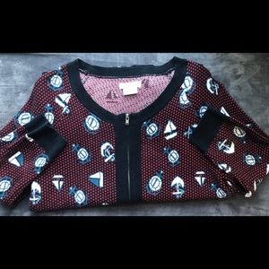 Cooperative Crop Retro Nautical Cardigan